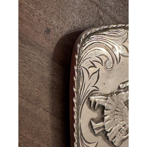 Vintage Belt Buckle Country Western Music Square Dance Silver Tone - Picture 4 of 11